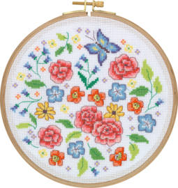 My Cross Stitch – Hoop kit –  Summer Meadow (DMC garens)