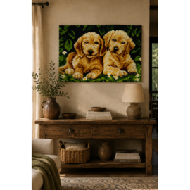 KNOOPKLEED ORCHIDEA - Labrador Pups - 50 x 75 cm