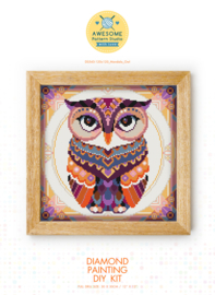 Diamond painting MANDALA Uil (PAARS)