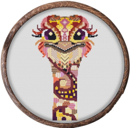 Borduurpakket Mandala Struisvogel - 550 - Awesome Pattern Studio