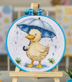 AHM-093 Borduurpakket ABRIS ART - Ducklings Walk - De Eend aan de Wandel
