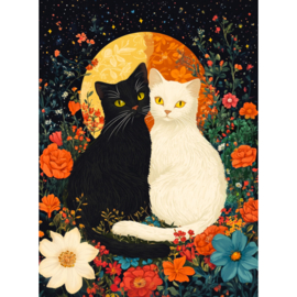 VA837 - DP - Canvas op houten frame - Katten - 30 x 40 cm