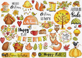 Borduurpakket LETI 8221 - Autumn Sampler - Herfst Sampler