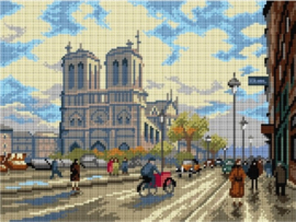 Voorbedrukt stramien - Notre Dame - ORCHIDEA 30 x 40
