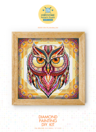 Diamond painting MANDALA Uil (ROOD)