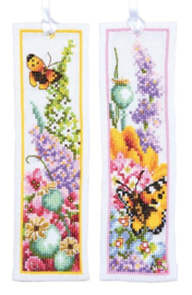 Home and Garden - Bladwijzer Kleurig bloemenboeket (set van 2)(weefstof)