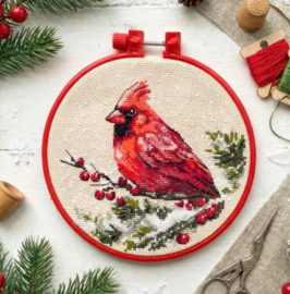 AHM-096 Borduurpakket ABRIS ART - Winter Cardinal - Cardinaalvogel