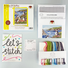 Borduurpakket Lizzie Spikes - A Circus Of Puffins - Bothy Threads