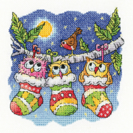 BORDUURPAKKET A CHRISTMAS HOOT - HERITAGE CRAFTS