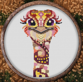 Borduurpakket Mandala Struisvogel - 550 - Awesome Pattern Studio