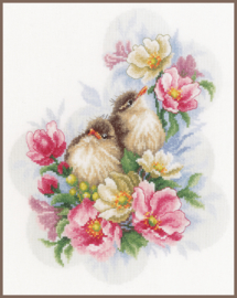 Animals - Kleine vogeltjes op bloementak