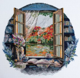 AH-199 Borduurpakket ABRIS ART - Tea Party By The Window - Theekransje bij het raam