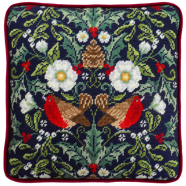 PETIT POINT BORDUURPAKKET KAREN TYE BENTLEY - WINTER ROBINS TAPESTRY - BOTHY THREADS