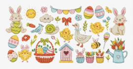 Borduurpakket LETI 9980 - Easter Sampler - Paas Sampler - Leti Stitch