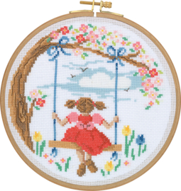 My Cross Stitch – Hoop kit –  Summers Day (DMC garens)