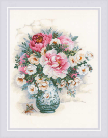 1816 BORDUURPAKKET PEONIES AND WILD ROSES - RIOLIS