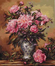 B 543 VASE OF PEONIES (aida)