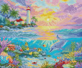 LDS 7014 Dolphin’s Paradise - Diamond Painting - Letistitch (45 x 37)