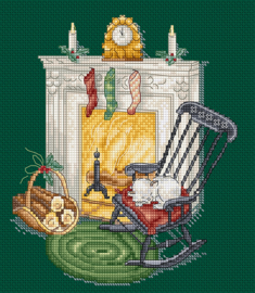 Borduurpakket LETI 8224 - Resting by the chimney - Uitrusten bij de Haard