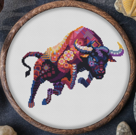 Borduurpakket Mandala Stier - 617 - Awesome Pattern Studio