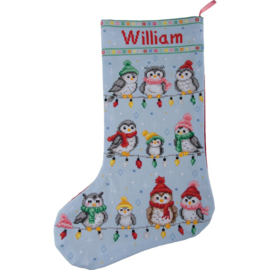 Borduurpakket Vervaco - Christmas stocking kit Feestelijk gevederde vriend - PN-0246725
