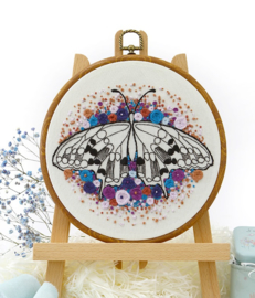 Butterfly (3) - Embroidery (Blauwe Vlinder)