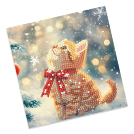 480-787 Merry Meow – DIY Diamond Painting Christmas Card