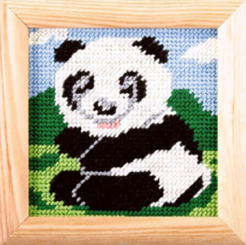 1498 - Borduurpakket voor kind - met lijstje - Orchidea - Panda