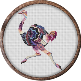 Borduurpakket Mandala Struisvogel - 313 - Awesome Pattern Studio