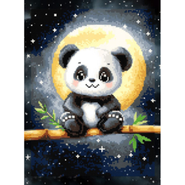 VA926 - Diamond Painting - Canvas op houten frame - Panda - 30 x 40 cm