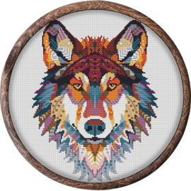 Borduurpakket Mandala Wolf - 440 - Awesome Pattern Studio