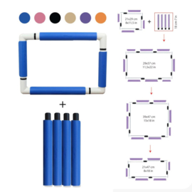 Nurge Borduur Snap Frame 18 cm extention blauw - kunststof borduurraam verlenging