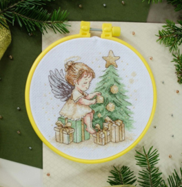 AHM-091 Borduurpakket ABRIS ART - Little Christmas Angel - Kleine Kerstengel