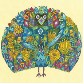 BORDUURPAKKET SHARON TURNER - JEWELLED PEACOCK - BOTHY THREADS