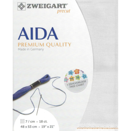 PREMIUM PRECUT STERN AIDA - 48X53CM - (7011) LICHT GRIJS 18 count