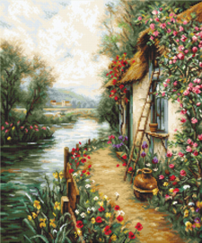 581 ALONG THE RIVER (petit point)