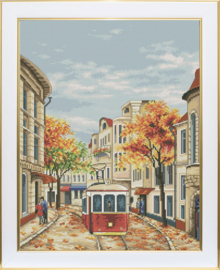 287 - Borduurpakket VDV - Autumn Tram - Herfsttram
