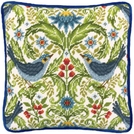 PETIT POINT BORDUURPAKKET KAREN TYE BENTLEY - SUMMER BLUEBIRDS TAPESTRY - BOTHY THREADS