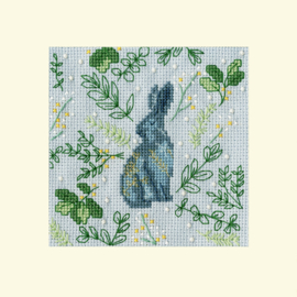 BORDUURPAKKET JADE MOSINSKI CHRISTMAS CARDS - SCANDI HARE - BOTHY THREADS