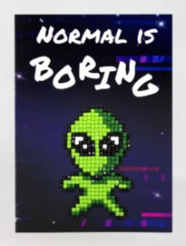 Diamond Painting kaart Wizardi - Normal is Boring - 14 x 10 cm