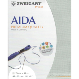 PREMIUM PRECUT AIDA - 48X53CM - (718) GRIJSGROEN 18 count