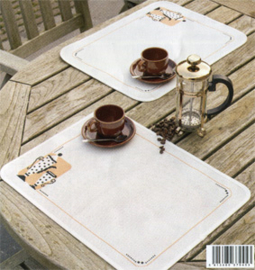 BORDUURPAKKET Vervaco - Placemats (set van 2) Tea and Coffee