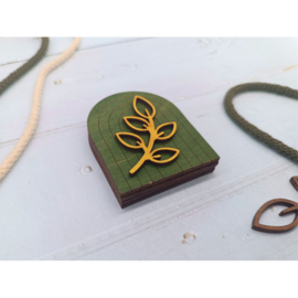 Houten Naaldendoosje Boho Groen