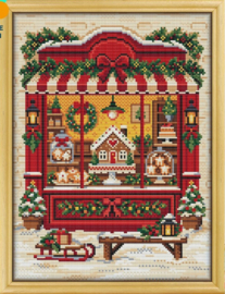 Borduurpakket Awesome Pattern Studio -  Christmas Bakery Window - Kerst Bakkerraam (full)