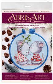 AHM-017 Borduurpakket ABRIS ART - Mouse Love - Verliefde Muizen