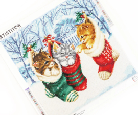 LT 103 Snowy Kittens - Diamond Painting - Letistitch