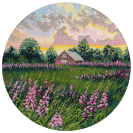 1737  Borduurpakket -  Pink distances - OVEN