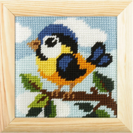 6706 - Borduurpakket voor kind - met lijstje - Orchidea - Vogeltje op Tak