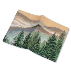 7395 Borduurpakket Paspoort Cover - Mountains - Panna