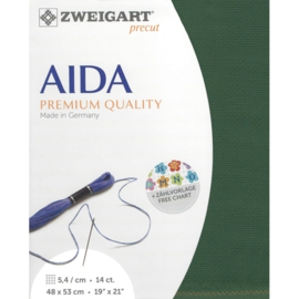 PREMIUM PRECUT STERN AIDA - 48X53CM - (6037) KERSTGROEN 14 count